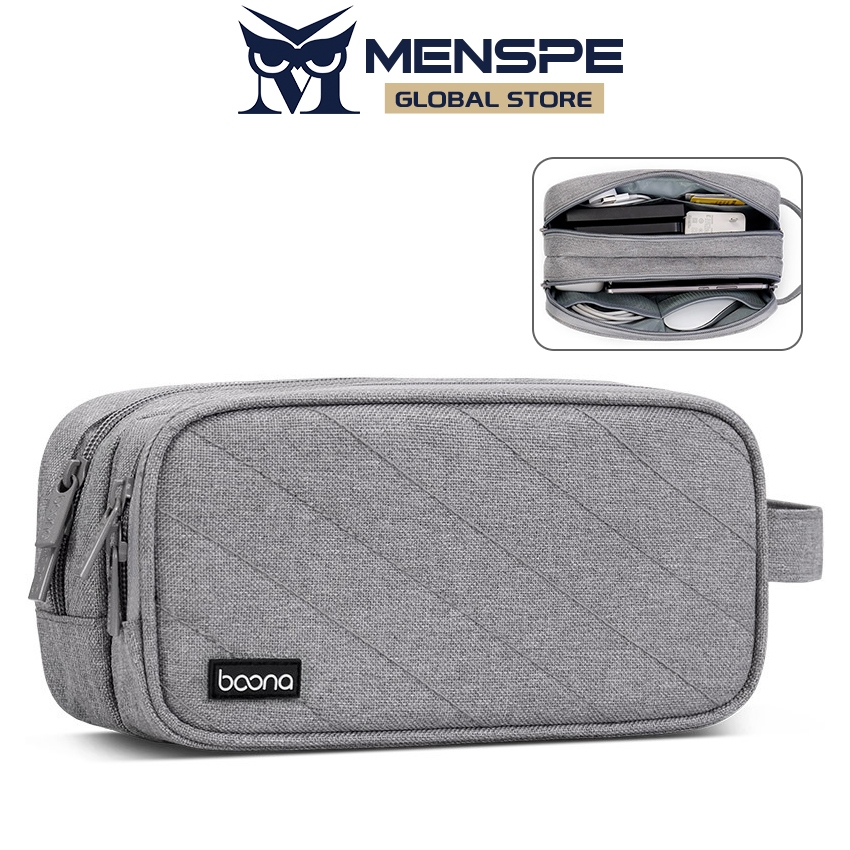 Menspe Digital Storage Bag Multifunctional Travel Organizer Double Layer ความจุขนาดใหญ่กระเป๋าแกดเจ็ตอิเล็กทรอนิกส์สาย USB U Disk ฮาร์ดไดรฟ์อุปกรณ์เสริมกระเป๋า
