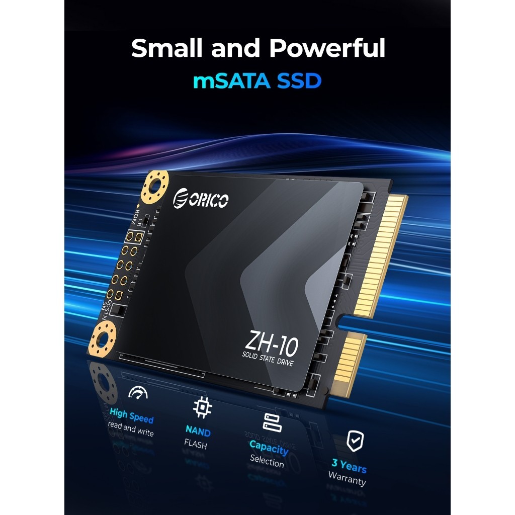 ORICO mSATA SSD SATA III 6Gbps 3D NAND 128GB 256GB 512GB สำหรับแล็ปท็อป Ultrabooks Desktop (ZH10)