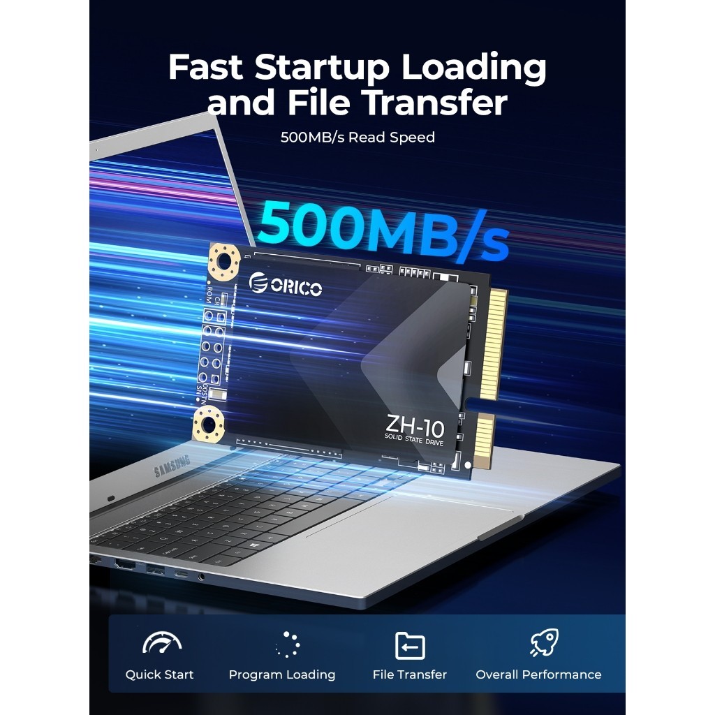 ORICO mSATA SSD SATA III 6Gbps 3D NAND 128GB 256GB 512GB สำหรับแล็ปท็อป Ultrabooks Desktop (ZH10)