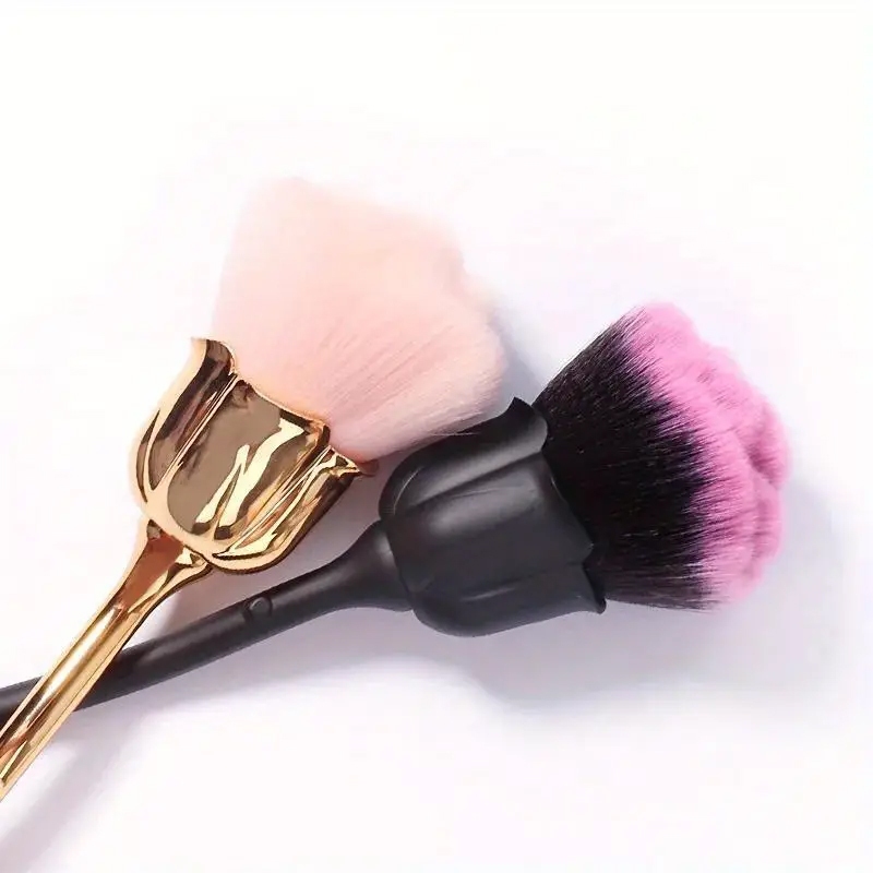 Rose Flower Blush Brush ขนแปรงนุ่ม แปรงปัดแป้งเล็บแต่งหน้า แปรงปัดฝุ่น แปรงแต่งหน้า Foundation Make Up Brush เล็บผมนุ่ม - รูปที่ 6