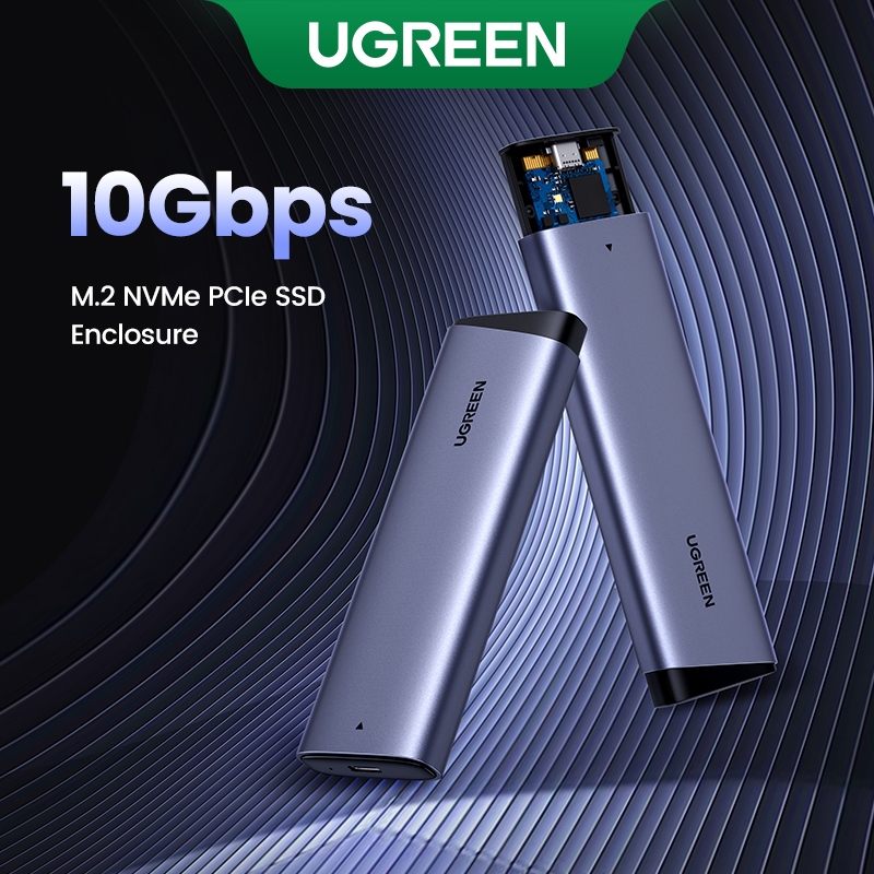 Ugreen M2 SSD กรณี M.2 NVMe SATA SSD Enclosure อะแดปเตอร์ 10Gbps USB 3.2 Gen2 USB C ภายนอกตู้รองรับป