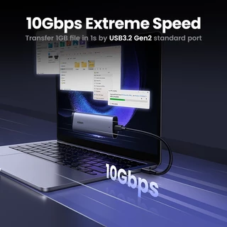 Ugreen M2 SSD กรณี M.2 NVMe SATA SSD Enclosure อะแดปเตอร์ 10Gbps USB 3.2 Gen2 USB C ภายนอกตู้รองรับปุ่ม M และ M & B