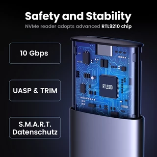 Ugreen M2 SSD กรณี M.2 NVMe SATA SSD Enclosure อะแดปเตอร์ 10Gbps USB 3.2 Gen2 USB C ภายนอกตู้รองรับปุ่ม M และ M & B