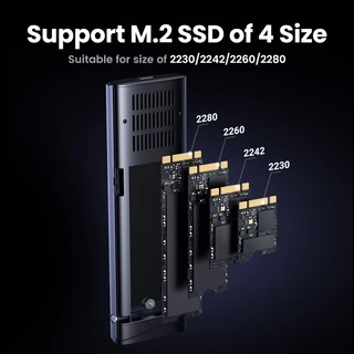 Ugreen M2 SSD กรณี M.2 NVMe SATA SSD Enclosure อะแดปเตอร์ 10Gbps USB 3.2 Gen2 USB C ภายนอกตู้รองรับปุ่ม M และ M & B