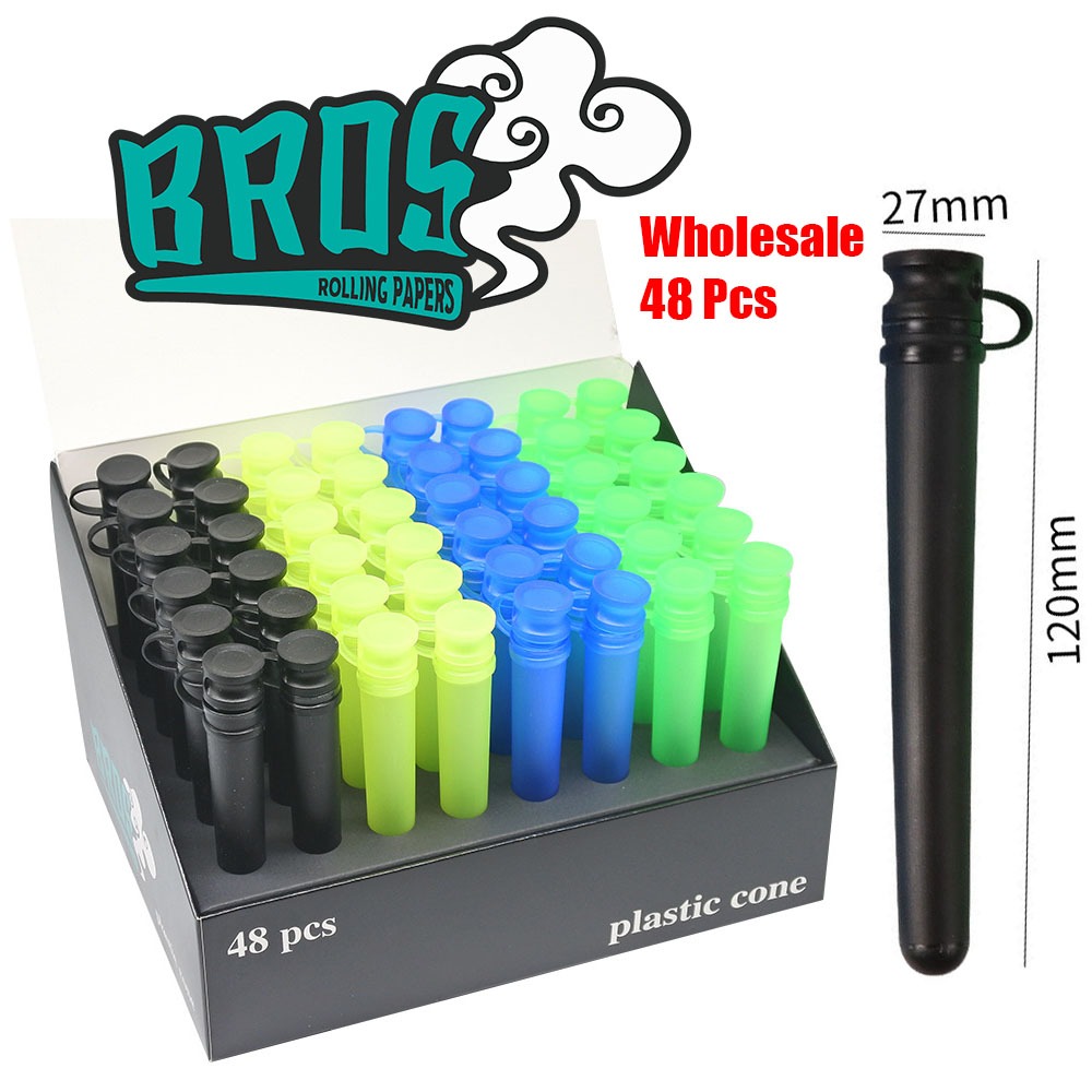 (ขายส่ง!! ยกกล่อง 48ชิ้น) หลอดเก็บของ Plastic Stash Tube Pre-Rolled Cone Holder Tube