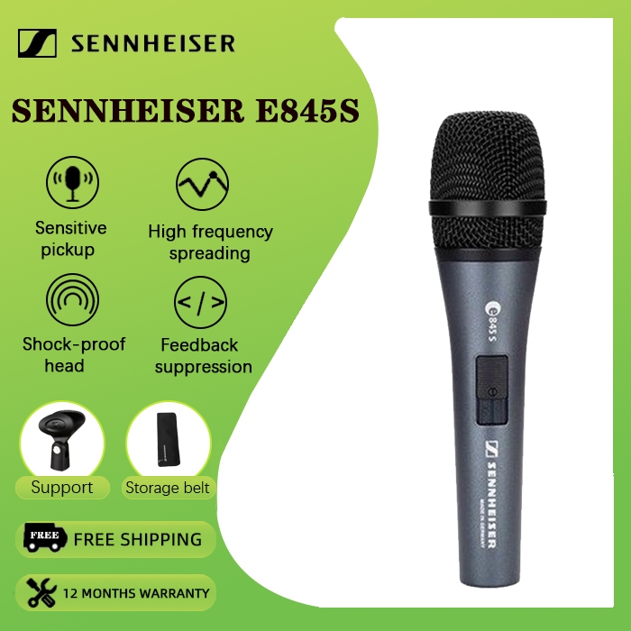Sennheiser E845 Professional Dynamic Live ไมโครโฟนไมโครโฟนแบบมีสายเครื่องมือแกนนํา