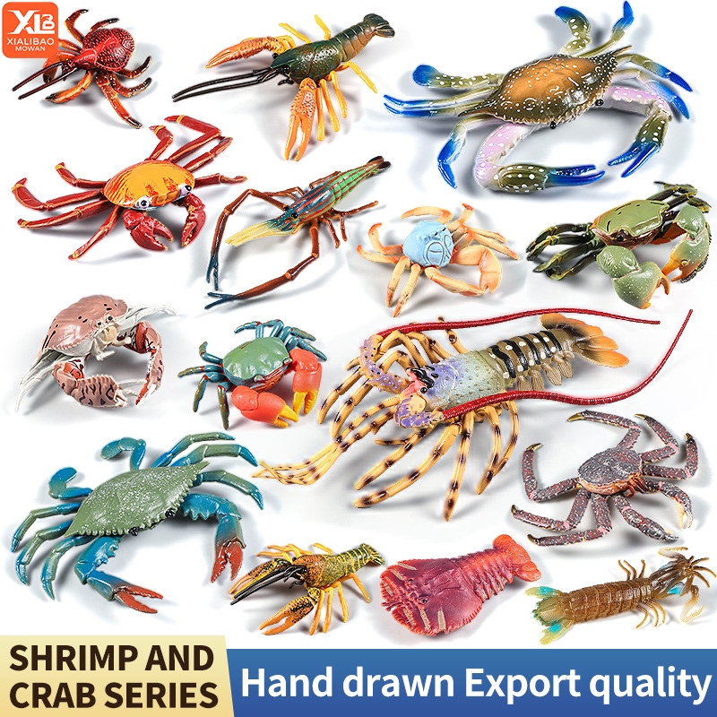 สัตว์ทะเลจําลองปูกุ้งก้ามกรามชีวิตทะเลรุ่นหุ่นแอ็คชั่นคอลเลกชันของเล่นเด็กของขวัญ