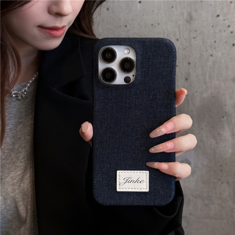 Iphone 16 15 Pro max 14 Pro max เคสโทรศัพท์ลายป้ายยีนส์