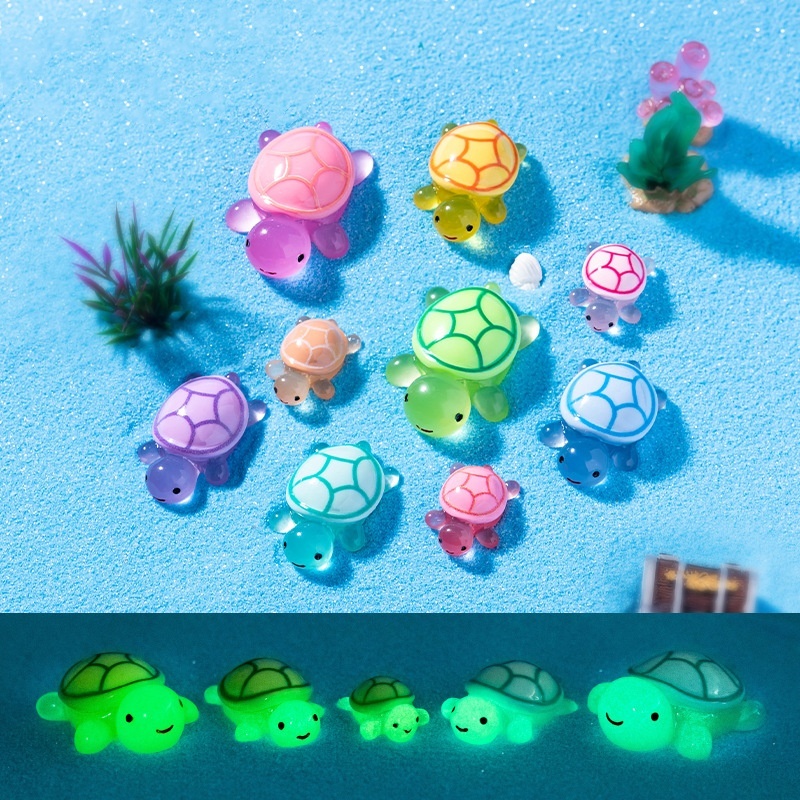 เต่าเรืองแสงในที่มืด Jibbitz ชุดตัวติดรองเท้าเซต ตัวติดรองเท้ามีรู จิ๊บบิท Charms ตกแต่งน่ารัก