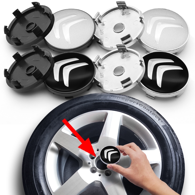 Citroen 4 ชิ้น/1 ชุด 60 มม.ฝาครอบศูนย์ดุมล้อรถอุปกรณ์เสริมสําหรับ Citroen C1 C3 C5 C6 C4Cactus C4PICASSO Berlingo