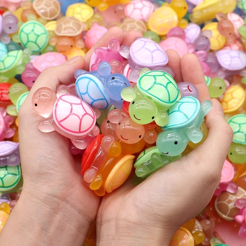 เต่าเรืองแสงในที่มืด Jibbitz ชุดตัวติดรองเท้าเซต ตัวติดรองเท้ามีรู จิ๊บบิท Charms ตกแต่งน่ารัก