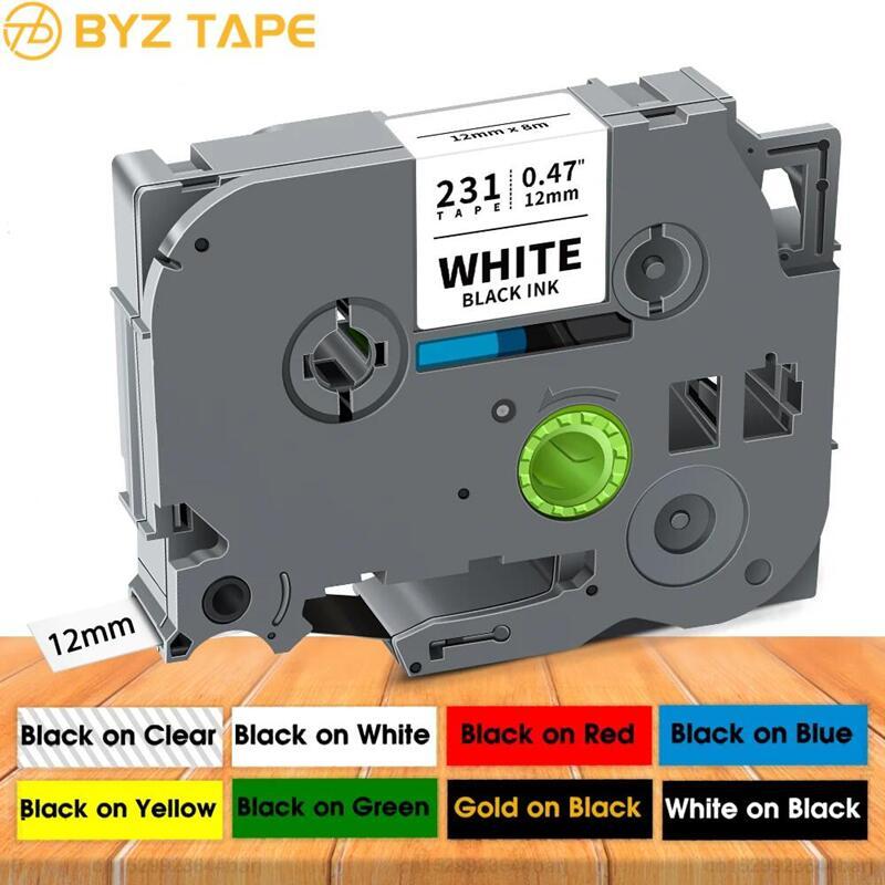 Tze231 6 มม.9 มม.12 มม.18 มม.24 มม.TZe231 เทปฉลากสําหรับ Brother tze231 tze131 tze631 tze221 tze211 