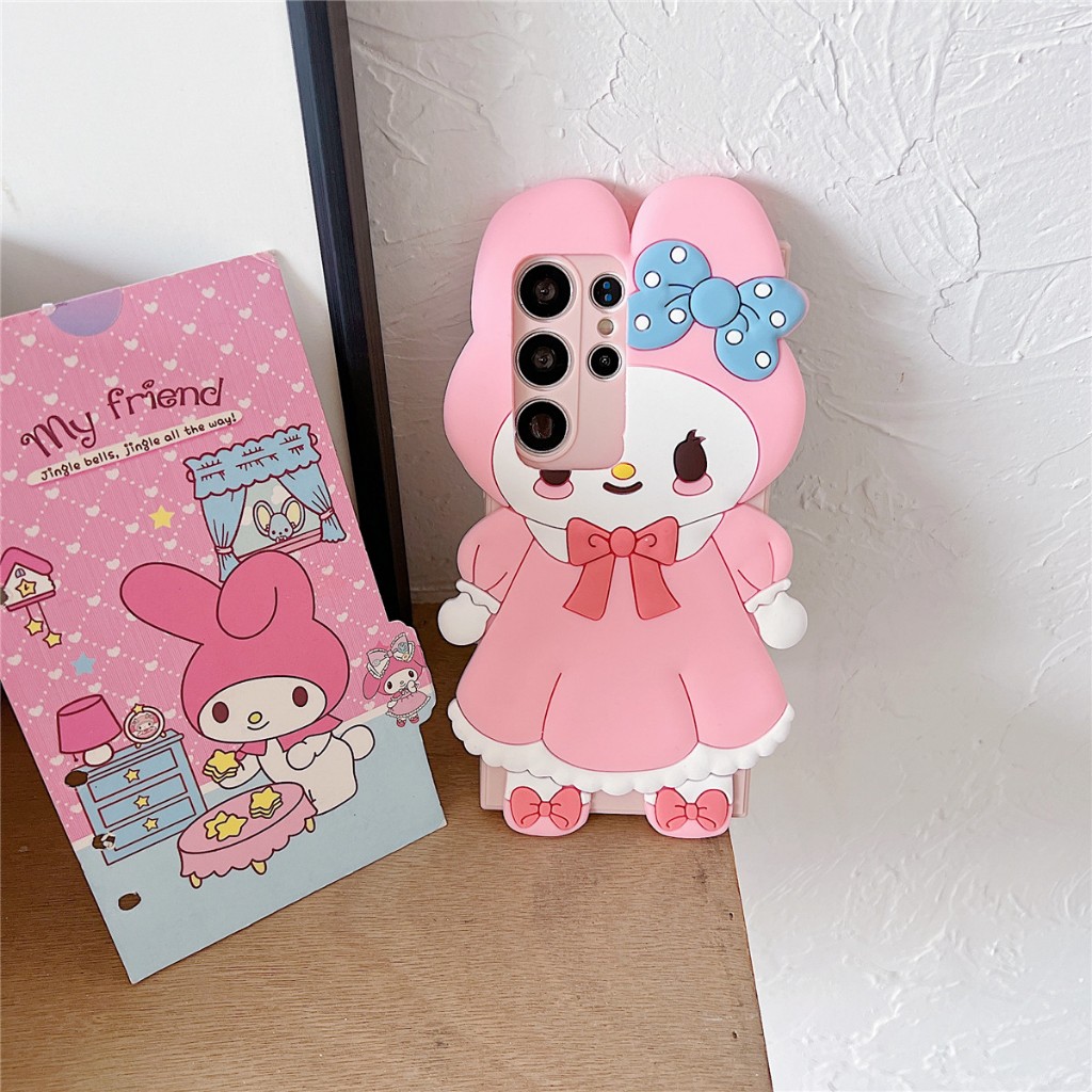 การ์ตูนน่ารัก Melody 3D เคส โทรศัพท์ Samsung Galaxy S24 Ultra S24 Plus S23FE S23 Ultra S23 Plus S22Ultra S21Ultra S21+ S20Ultra S21FE Note10Plus Note20Ultra A55 A14 A35 A15 A54 A34 A73 5G Case เคสโทรศัพท์ใหม่ ซิลิโคนอ่อนนุ่มป้องกันการตก เคสมือถือซัมซุง
