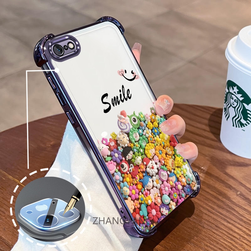 เคสสําหรับ iPhone 6 Plus iPhone 6s Plus สี่มุมถุงลมนิรภัยป้องกันการตกเคสโทรศัพท์พร้อมซิลิโคนเคลือบด้วยไฟฟ้า TPU soft case การ์ตูนหลายรูปแบบตุ๊กตา