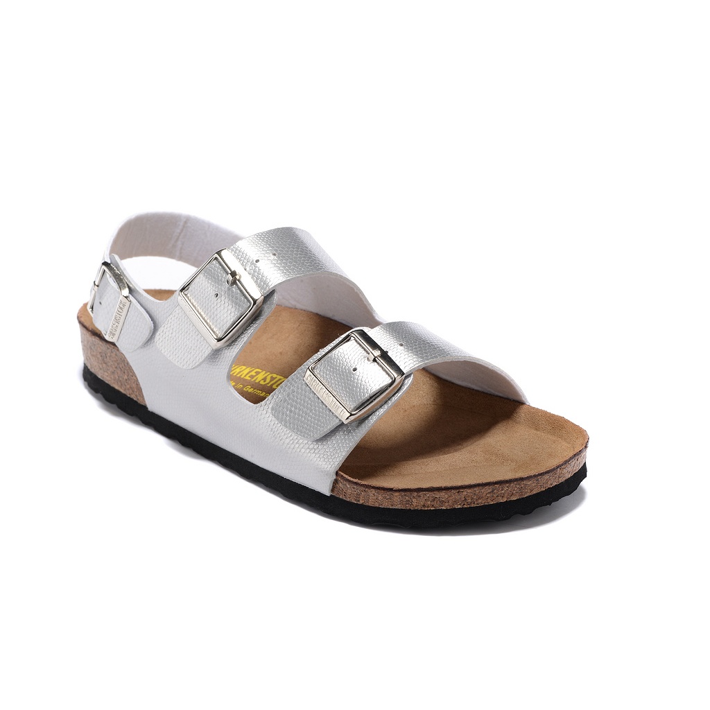 BIRKENSTOCK เบอร์เกนสต๊อก รองเท้าแตะ รองเท้าแตะ รองเท้าชายหาด รองเท้าลําลองผู้ชาย/ผู้หญิง 808 35-45 เงินสี