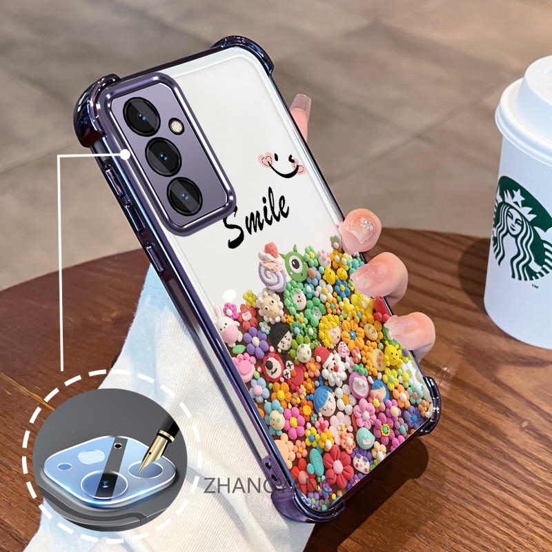 SAMSUNG กรณีสําหรับsamsung A35 5G A55 5Gสี่มุมถุงลมนิรภัยAnti Fallเคสโทรศัพท์ชุบไฟฟ้าซิลิโคนTPU Softกรณีการ์ตูนหลายรูปแบบตุ๊กตา