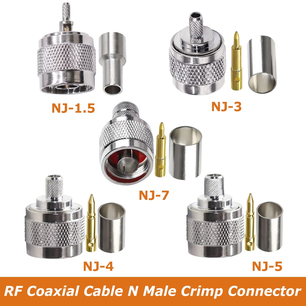 N ชาย Crimp Connector N ประเภทปลั๊ก Coax อะแดปเตอร์ 50ohm Low Loss RF Coaxial Connector สําหรับ RG31