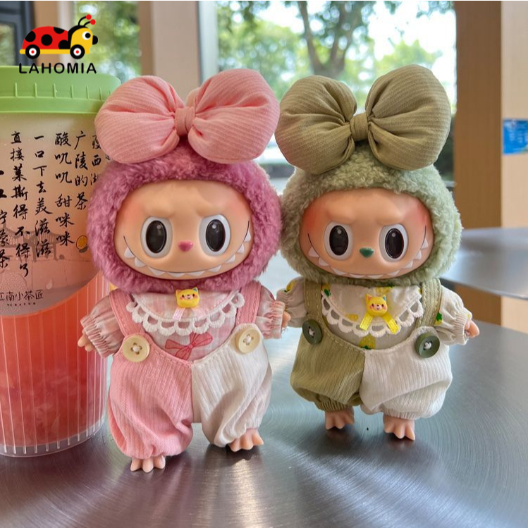 Lahomia ชุด labubu macaron 17ซม. ชุดตุ๊กตาน่ารักสําหรับตุ๊กตาสาว 15 ซม.