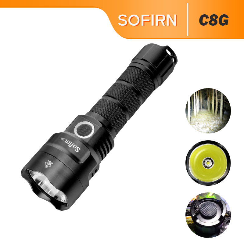 Sofirn C8G ไฟฉายที่มีประสิทธิภาพ SST40 LED 2000 LM 21700 ไฟฉายลาดและ 5 โหมดไฟฉายไฟฉายสําหรับการตั้งแ
