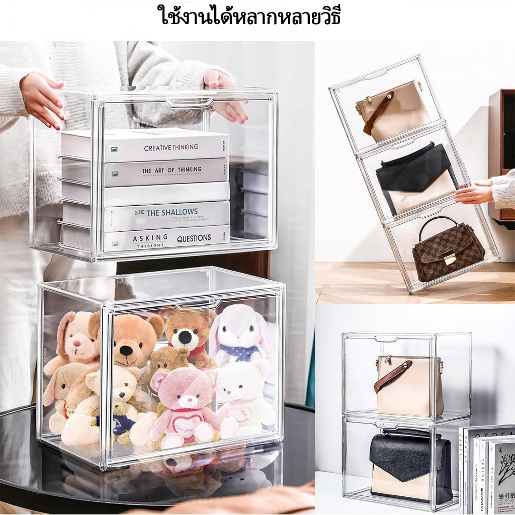 ล็อกเกอร์ในครัวเรือนที่เก็บกระเป๋าเดินทางกล่องแสดงโปร่งใสหรูหรา กล่องแสดงกระเป๋าเดินทางชั้นวางป้องกันฝุ่นกล่องเก็บ - รูปที่ 3