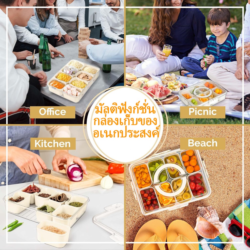 กล่องใส กล่องเก็บอาหาร แบ่งช่อง ระบายน้ํา พร้อมฝาปิด กล่องผัก ปิดผนึก รักษาความสด อุปกรณ์ครัว สําหรับห้องครัว - รูปที่ 5