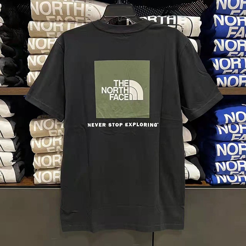 เสื้อยืดคอกลมแขนสั้นผู้ชายบุคลิกใหม่ของเสื้อยืดพิมพ์ลาย "THE North Face"