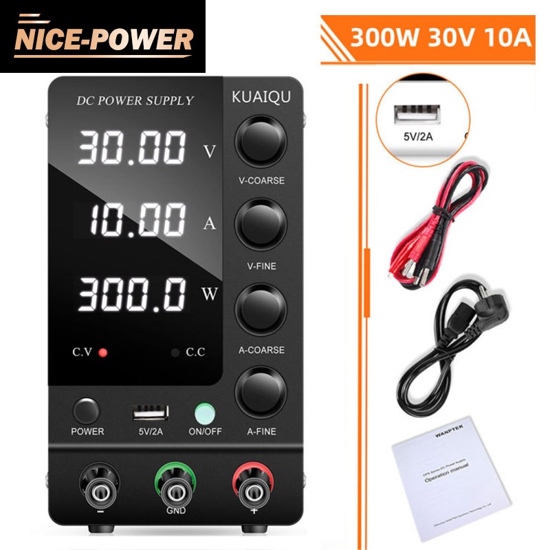 【24H Fast delivery】NICE-Power ปรับ DC Power Supply 30V 10A 60V 5A 32V 6A LCD 4 หลักจอแสดงผล Lab Bench แหล่งแรงดันไฟฟ้าสวิตช์ 120V 3A