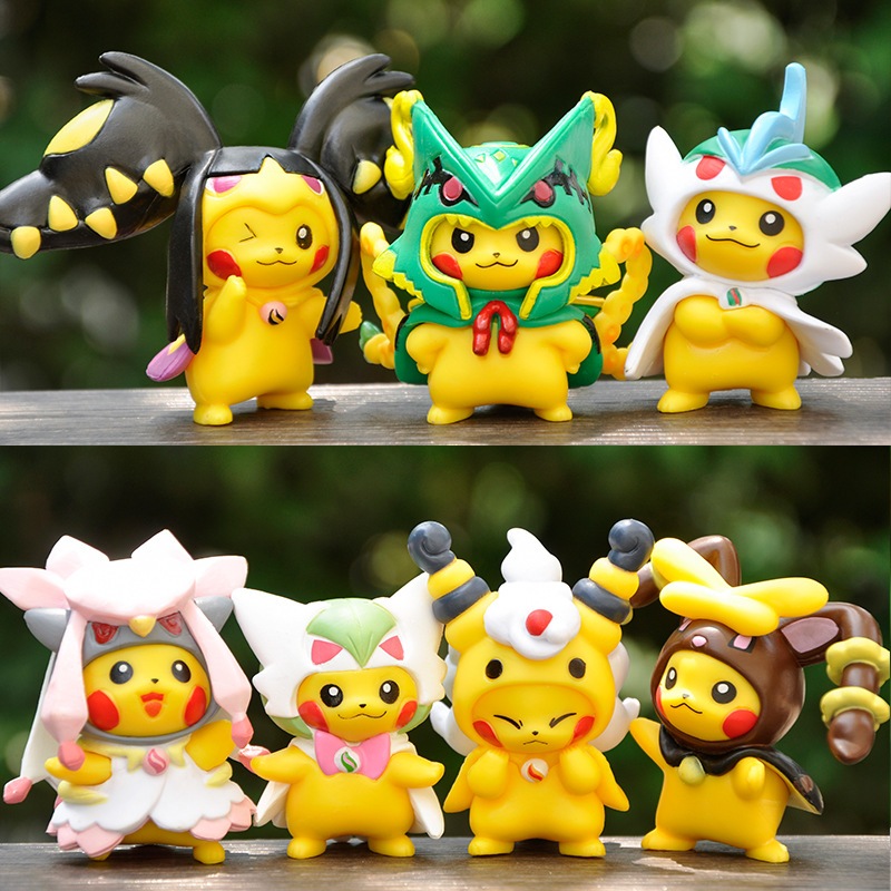 7 ชิ้น/เซ็ต Pokemon Anime Figures Pikachu คอสเพลย์ Series Action Figures PVC ของเล่นตุ๊กตาน่ารักของขวัญเด็ก
