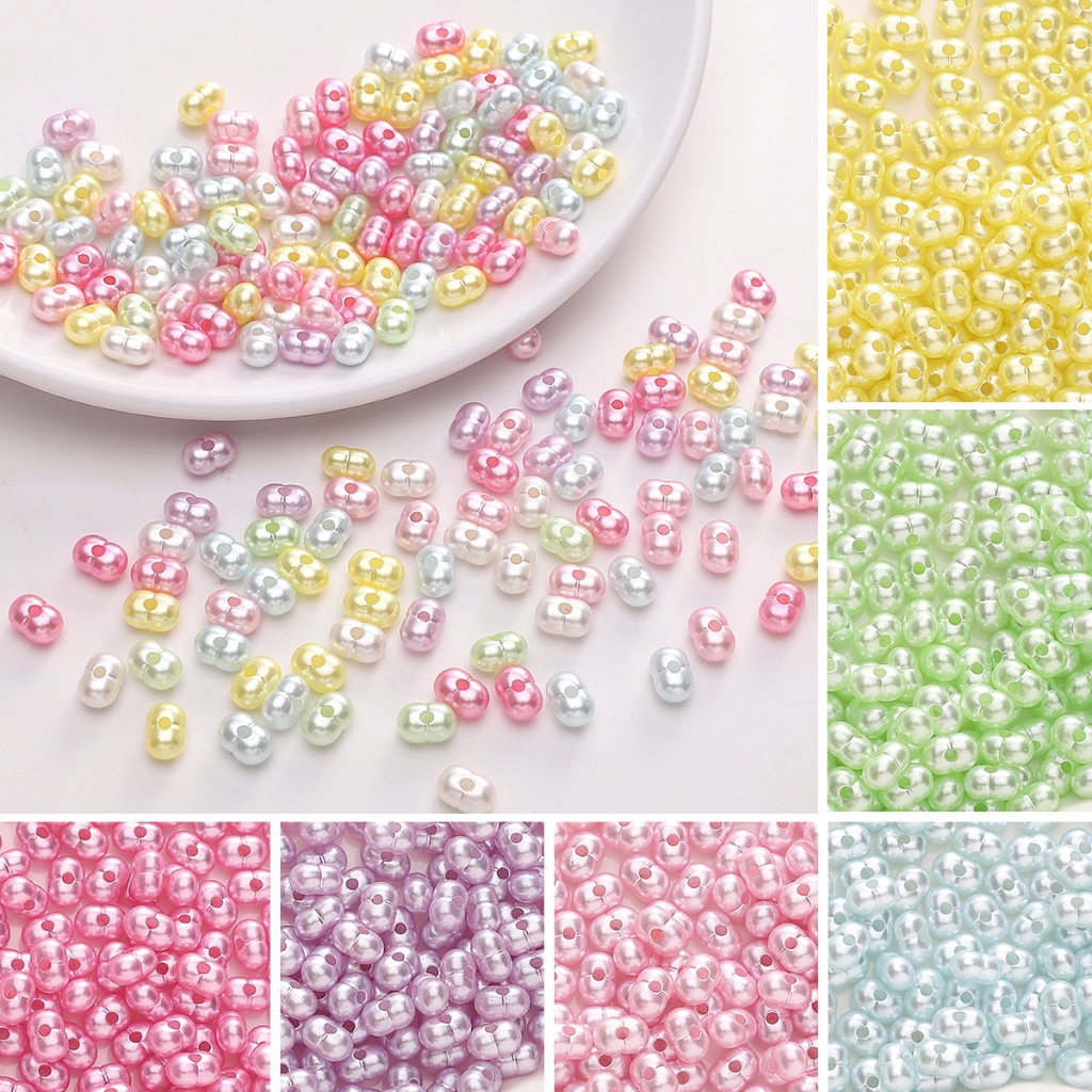 [8x5 มม.] Pearlescent Peanut Bead Light Color Peanut Bead ลูกปัดถั่วขนาดใหญ่ DIY Handmade Accessories