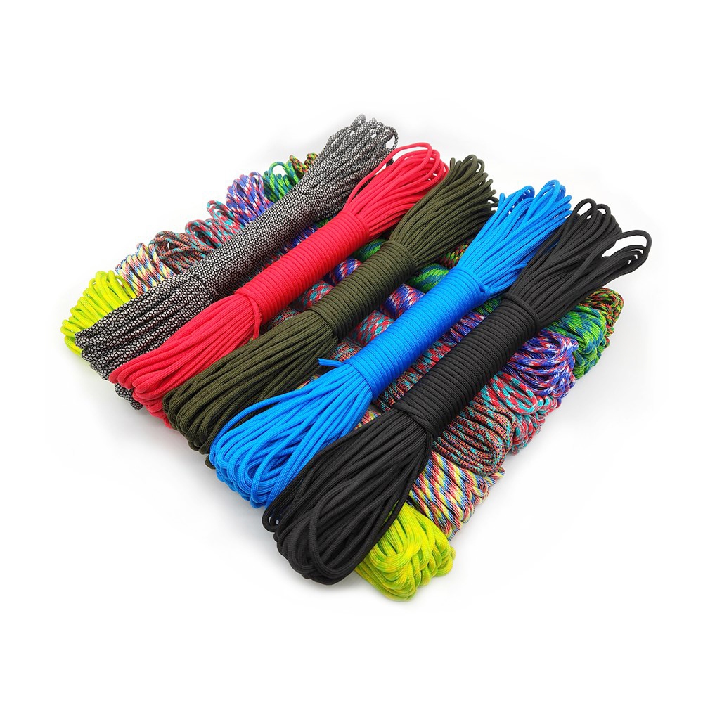 Paracord 550 Parachute Cord Lanyard Rope Mil Spec Type III 7 Strand 100FT 31m Climbing Camping Survival Equipment Outdoor Activities Tools
