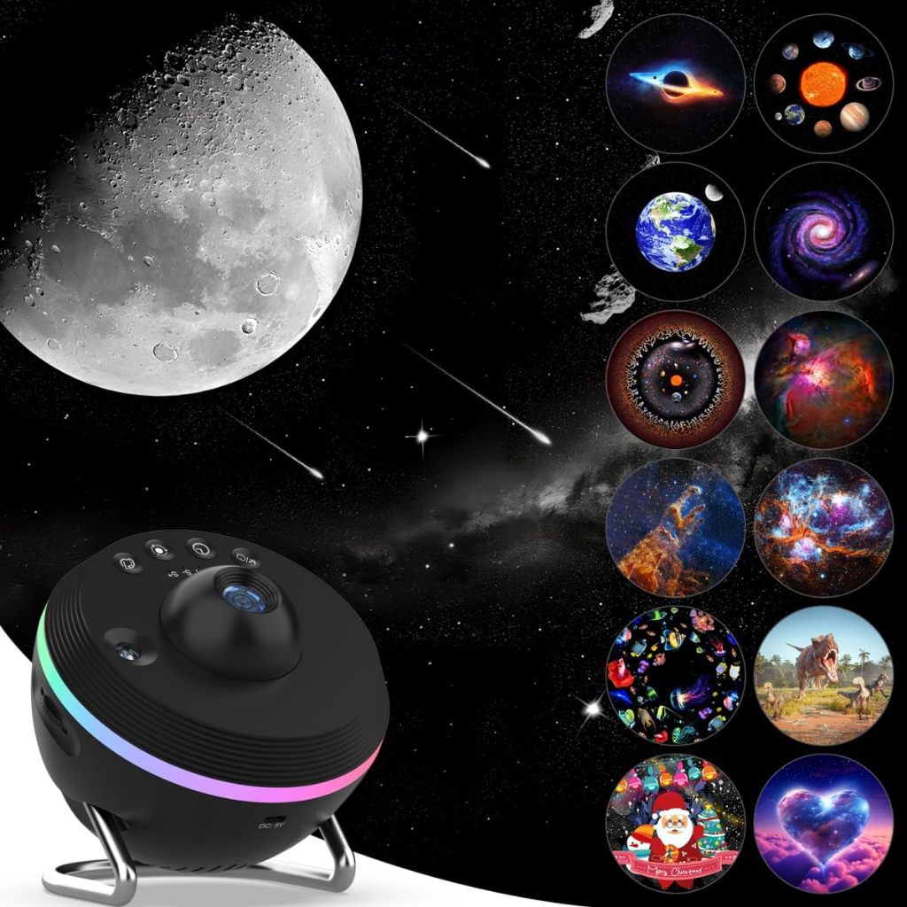 4k HD Galaxy โปรเจคเตอร์ไฟกลางคืน 13 ฟิล์มแบบไดนามิก Meteor Planetarium ไฟโปรเจคเตอร์ของขวัญคริสต์มาส