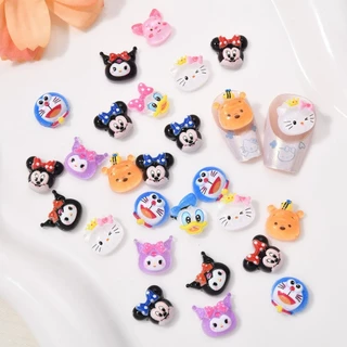 Rou Bao 50 ชิ้นเล็บการ์ตูน Series Kuromi Kitty Mickey น่ารักเรซิ่นเล็บ Art DIY Charms ตกแต่ง