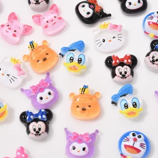 Rou Bao 50 ชิ้นเล็บการ์ตูน Series Kuromi Kitty Mickey น่ารักเรซิ่นเล็บ Art DIY Charms ตกแต่ง