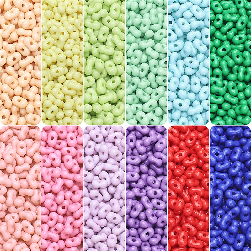100 ชิ้น/ถุง [4x6 มม.] สีทึบลูกปัดถั่วลิสง Mini Adzuki Beans DIY เครื่องประดับรูปทรงพิเศษอุปกรณ์เสริม
