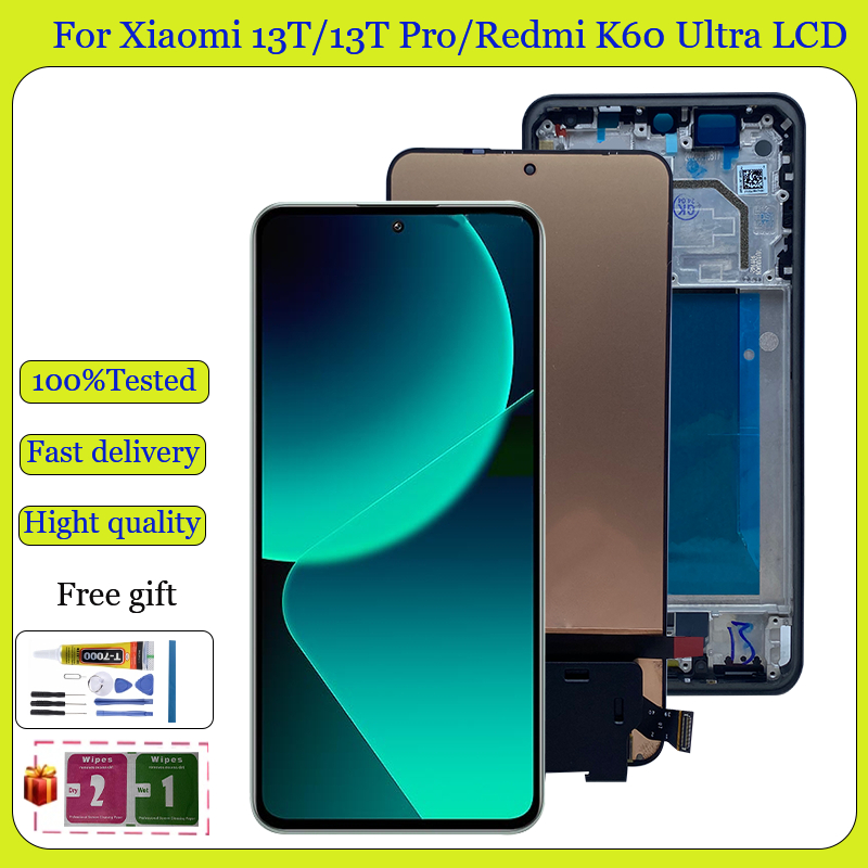 Originalamoled c Xiaomi 13T Mi 13T Pro จอแสดงผล LCD หน้าจอสัมผัสพร้อมการเปลี่ยนเฟรม