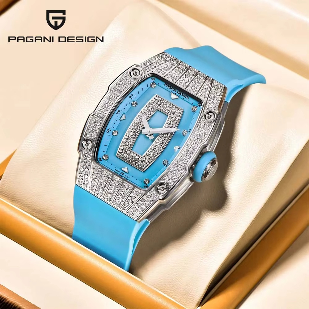 PAGANI DESIGN ต้นฉบับควอตซ์สตรีนาฬิกาของขวัญแบรนด์หรูนาฬิกาผู้หญิงกระจกแซฟไฟร์นาฬิกากันน้ํานาฬิกาผู้