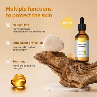 Lakerain Vitamin E Oil 100% Pure & Natural ให้ความชุ่มชื้นและกระชับผิวช่วยลดเส้นละเอียดและจุด