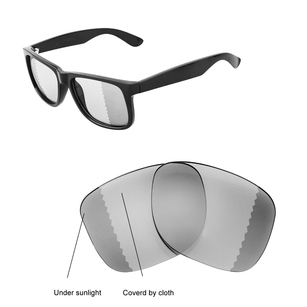 เลนส์เปลี่ยนโพลาไรซ์ Walleva สําหรับ RB4165 Justin 54 มม. แว่นกันแดด-การเปลี่ยน/โฟโตโครมิก