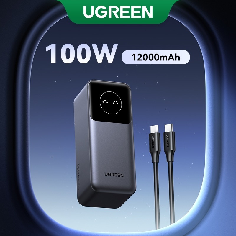 Ugreen Nexode 100W Power Bank แบบพกพา 12000 mAh PD Fast Charging PowerBank สําหรับโทรศัพท์,แล็ปท็อปโน้ตบุ๊คความเร็วสูงชาร์จแบบพกพา