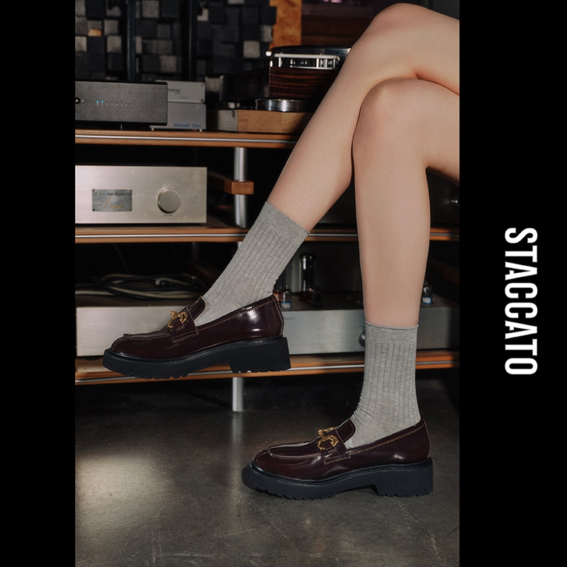 Staccato Women's Penny Loafers รองเท้าคัทชู รองเท้าส้นตึก EGB04