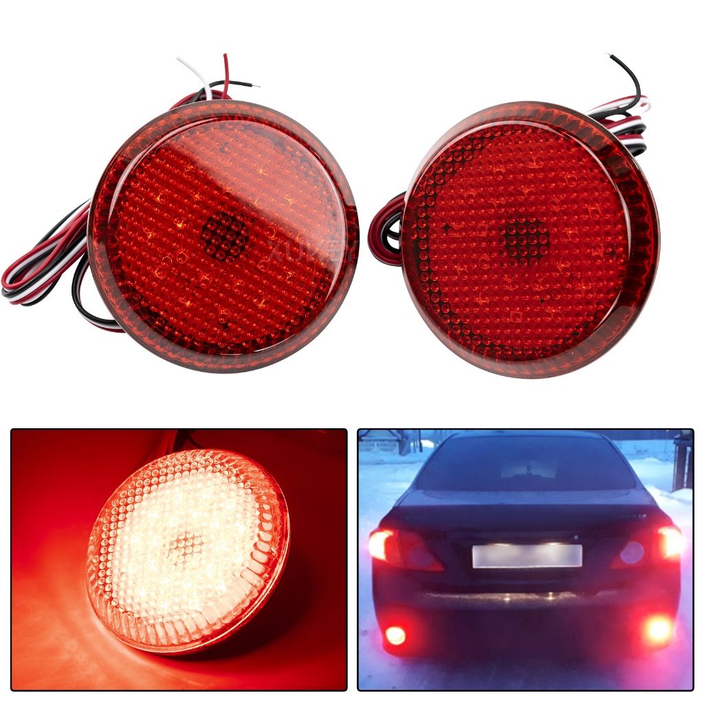 2 ชิ้น LED ด้านหลังกันชน Reflector ไฟสําหรับ Toyota Corolla Nissan Qashqai X-Trail T31 ไฟท้ายสีแดงไฟเตือนโคมไฟเบรคหยุด