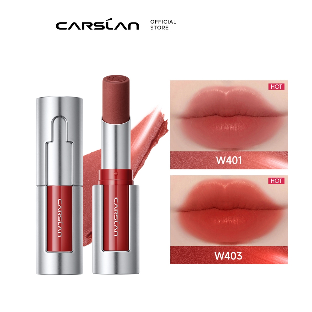 ลิปสติกเซรั่ม Carslan รุ่นแมตต์นุ่มนวล สีชัดเจน ซ่อนริ้วรอยที่ริมฝีปาก หมอกแต่ไม่แห้ง 3.2g