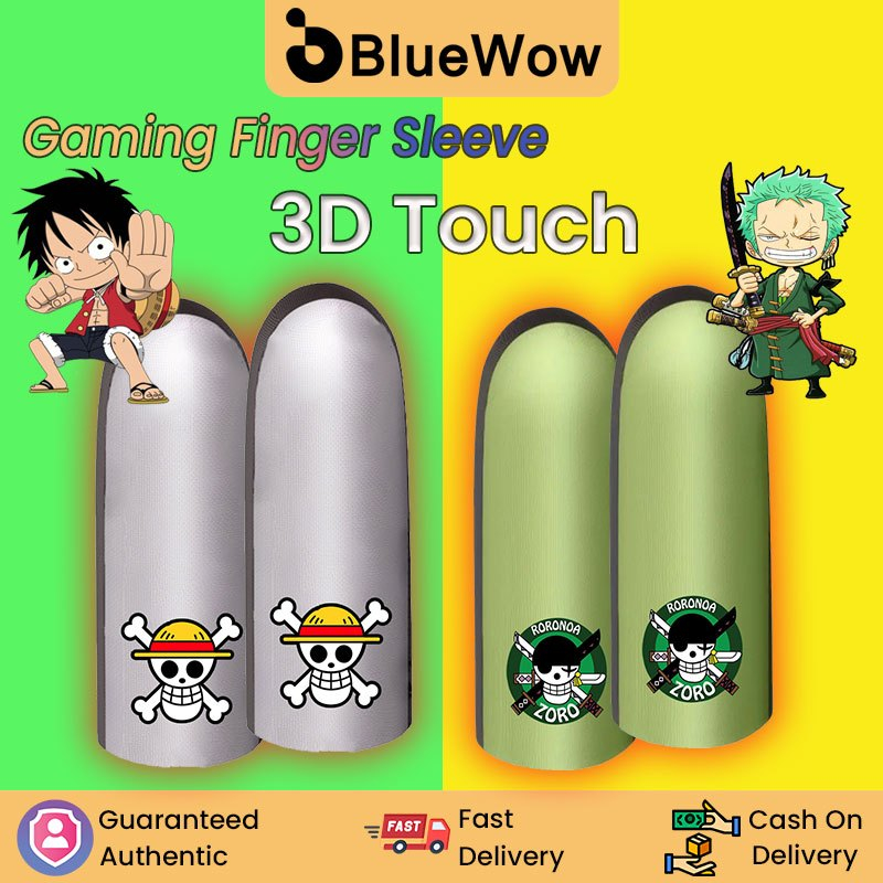 Bluewow Gaming Finger Sleeve เกมมือถือถุงมือสําหรับ PUBG Breathable Finger Sleeve ปลายนิ้ว Anti-slip Silver Cloth Gaming Cover