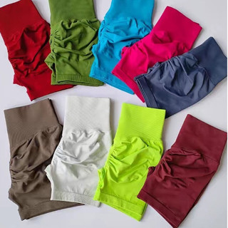 มาใหม่กางเกงขาสั้นโยคะวิ่งออกกําลังกายของผู้หญิงเอวสูงไร้รอย…