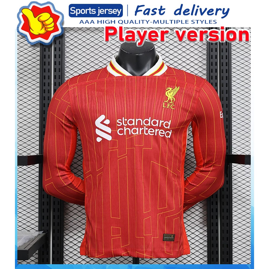 Player Edition 24/25 Liverpool Home เสื้อฟุตบอลแขนยาวปรับแต่ง