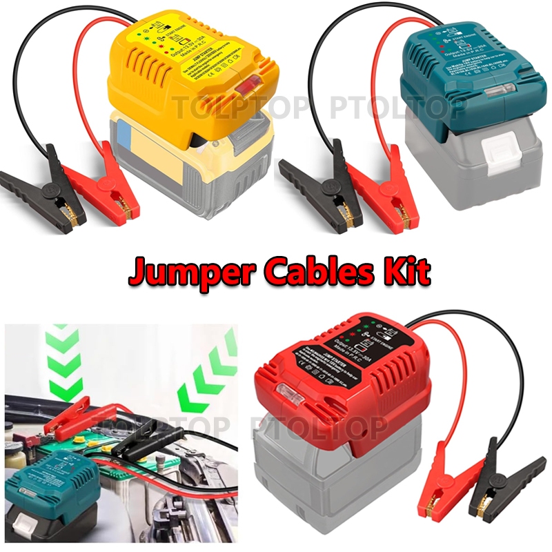 Jumper Cables อุปกรณ์เสริมสําหรับรถยนต์สําหรับ Makita/Dewalt/Milaukee 18V 20V Li-ion แบตเตอรี่ 11AWG กระโดดเริ่มต้นอะแดปเตอร์ Auto Booster สาย