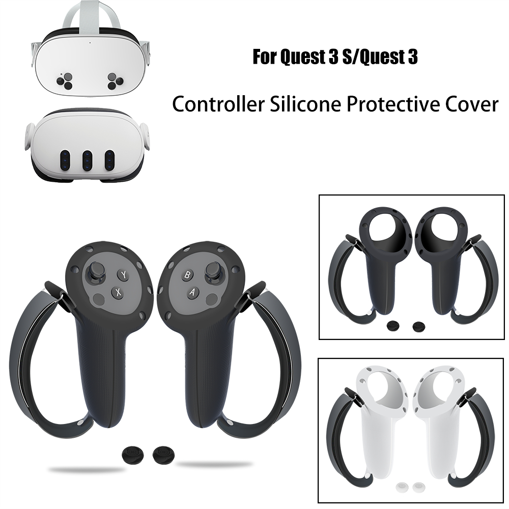 ฝาครอบป้องกันสําหรับ Meta quest 3/quest 3s VR Touch Controller Case Sleeve Knuckle Strap Handle Grip
