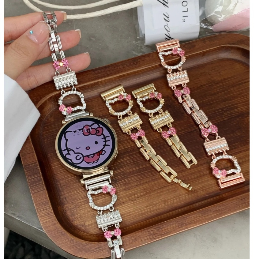 Cute Kitty Diamond สาย huawei watch gt 5 สาย Huawei watch gt 4 Strap / Huawei watch GT2 /GT2E GT3 GT