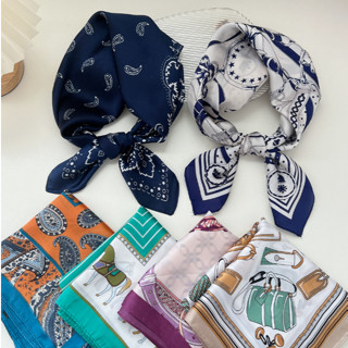 70เม็ดมะม่วงหิมพานต์ผ้าพันคอสี่เหลี่ยมเล็กฤดูใบไม้ผลิฤดูใบไม…