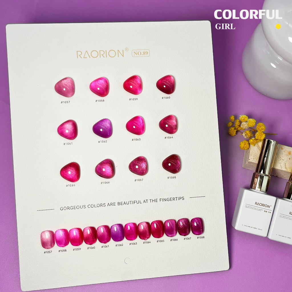 【พร้อมส่ง】 สีทาเล็บเจล RARION สีชมพู12 สี（ RARION) สีเจล สีเจลแคทอาย12สี สีเจลแคทอาย แถม ชาร์ทสี